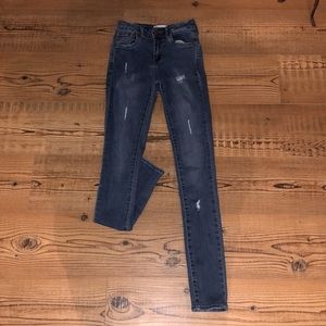 RSQ dark blue ripped skinny jeans